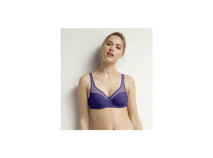 Culotte DIM GENEROUS Violette - Taille 44, Microfibre Et Tulle, Neuve Avec Étiquette