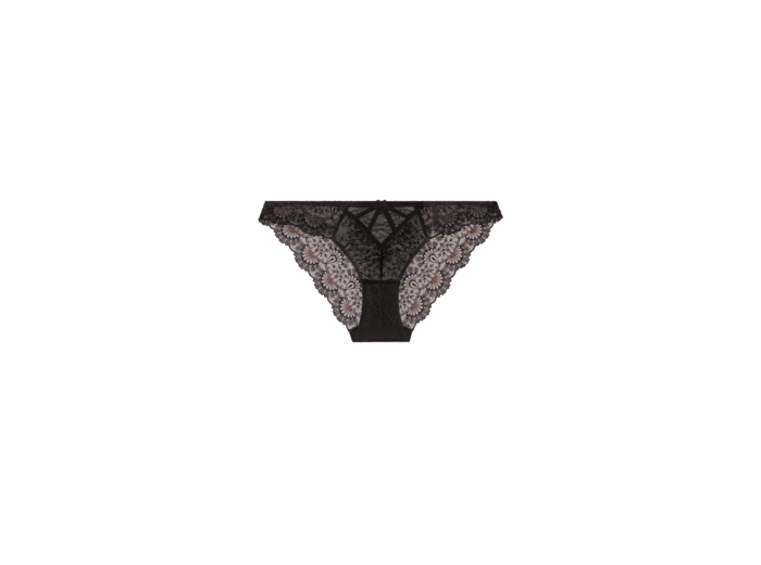 Culotte Fine Échancrée Tanga Blanc Liseret Noir – Chantal Thomass – Taille 40