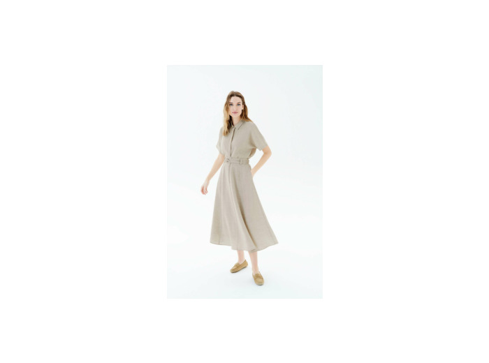 Jupe En Lin évasée Caroll Kaki + Top Zara - Taille 38/M - Occasion Très Bon état
