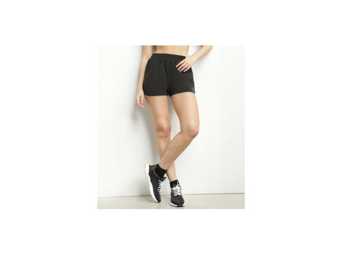 Short de sport femme en viscose noire Dim Move - Dim Outlet Corbeil