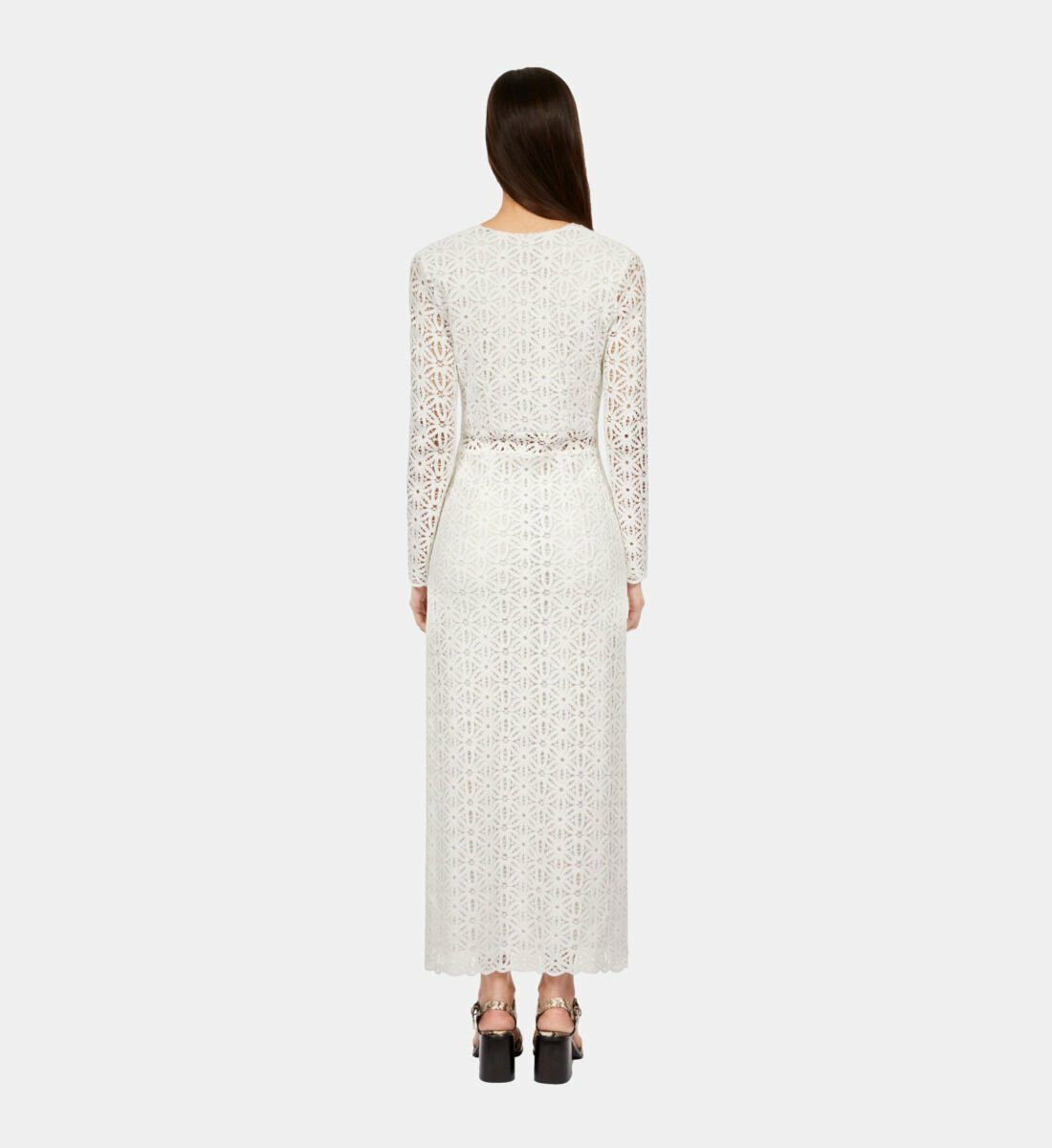 Robe Longue Blanche En Guipure white