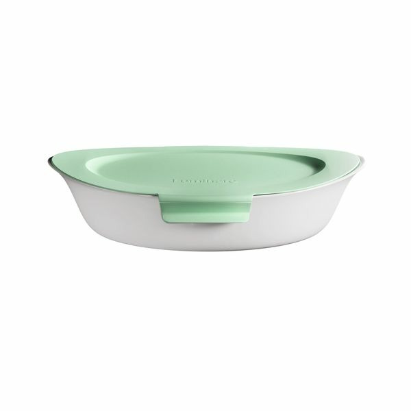 Plat de cuisson ov 32x20cm blanc + couvercle Smart Cuisine
