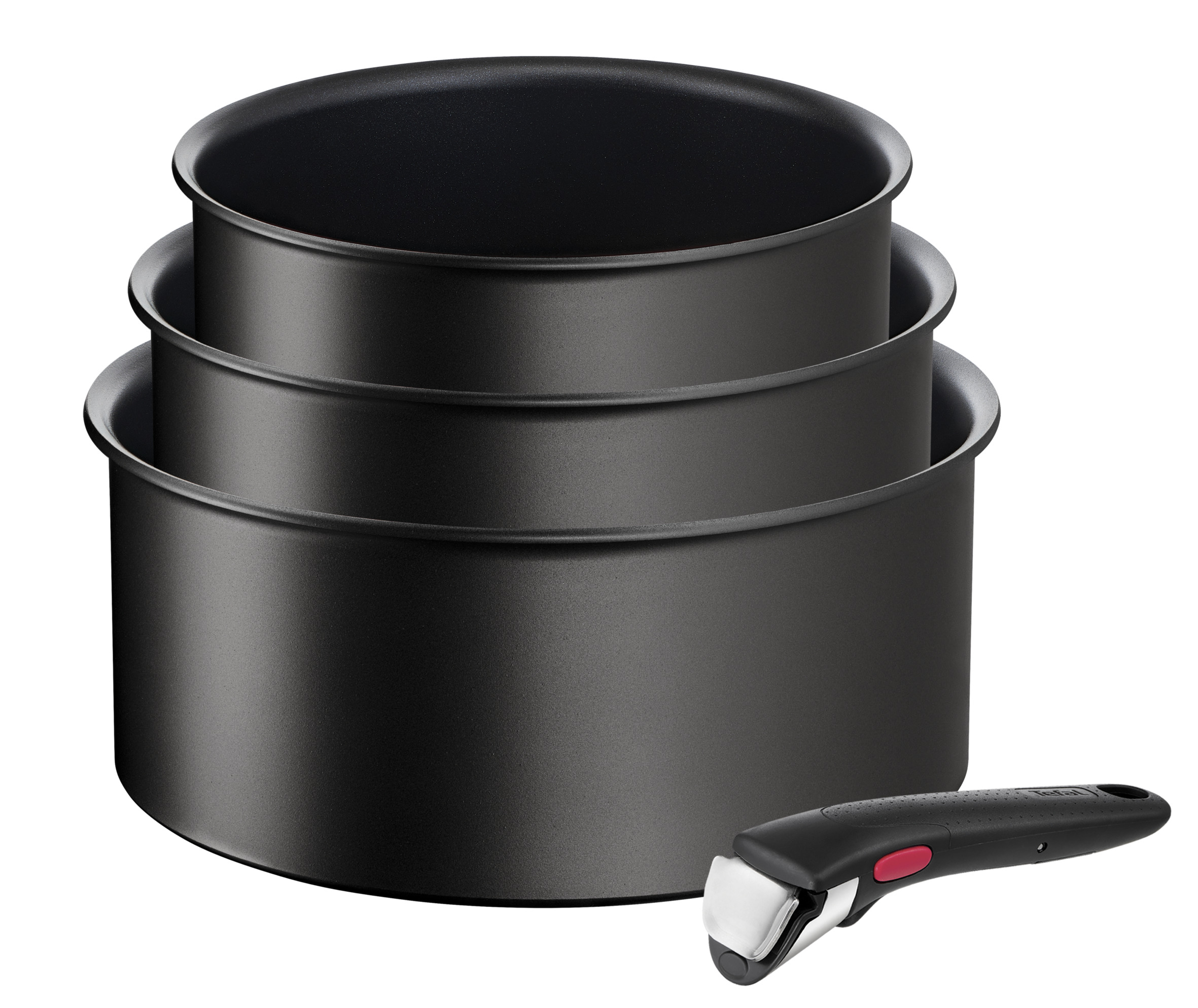 Ingenio Eco Resist, Lot 4pcs, 3 casseroles + poignée amovible, Antiadhésif, Induction