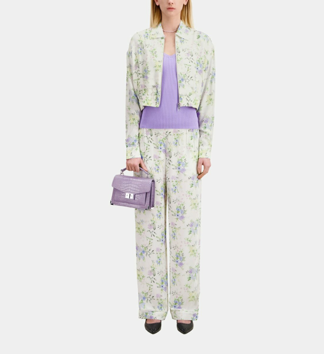 Chemise Imprimée Avec Zip light blue/white