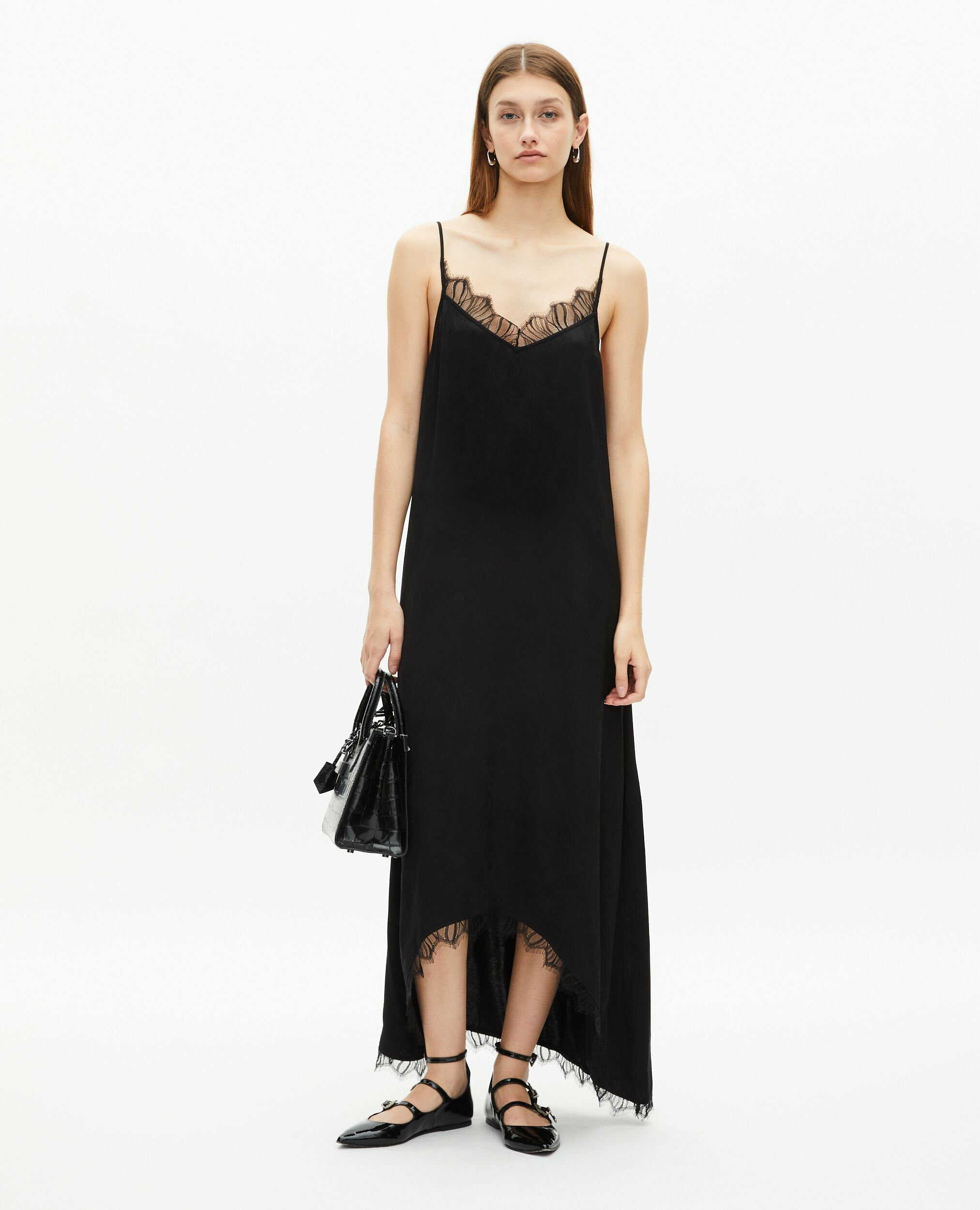 Robe Nuisette Longue Jacquard Noire black
