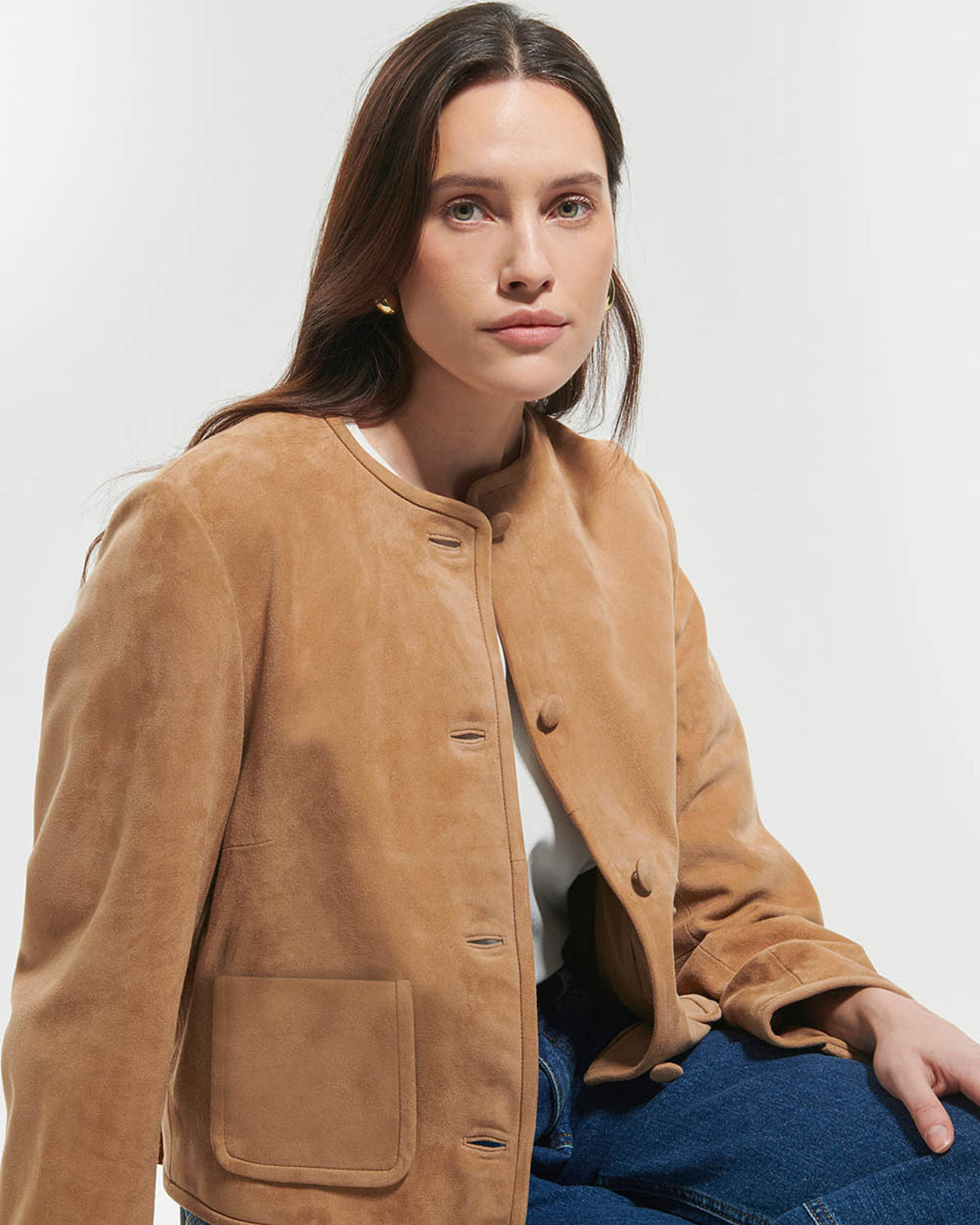 Veste Verveine Beige en cuir