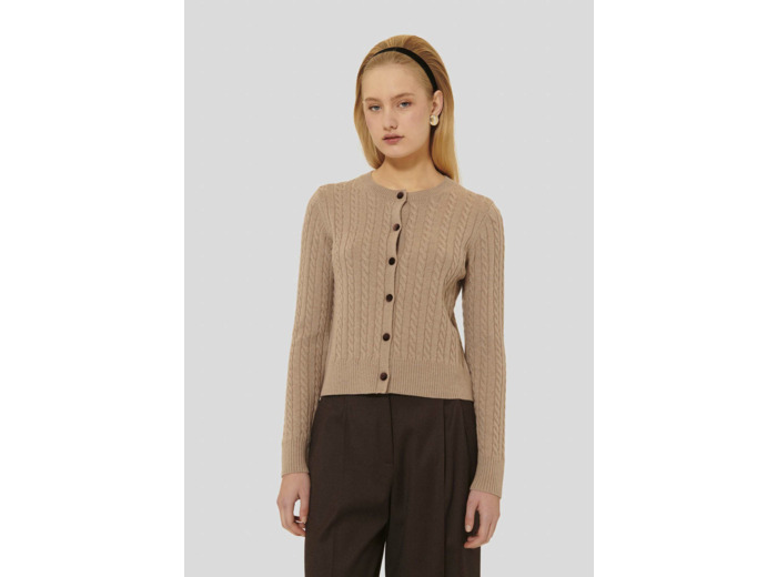 Cardigan Gaspard Noisette en Laine Merinos Extrafine
