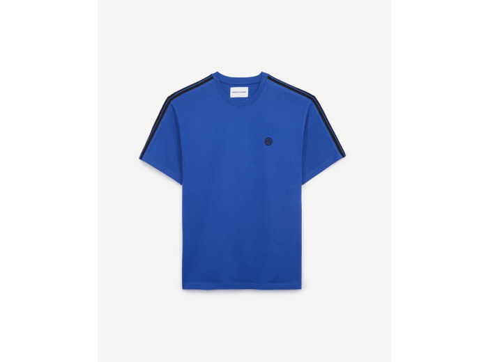 Tshirt manches courtes avec bande sur les manches electric blue