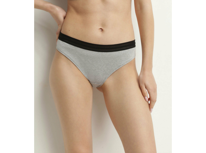 Culotte femme en jersey de coton gris à paillettes Dim Jersey Sparkle