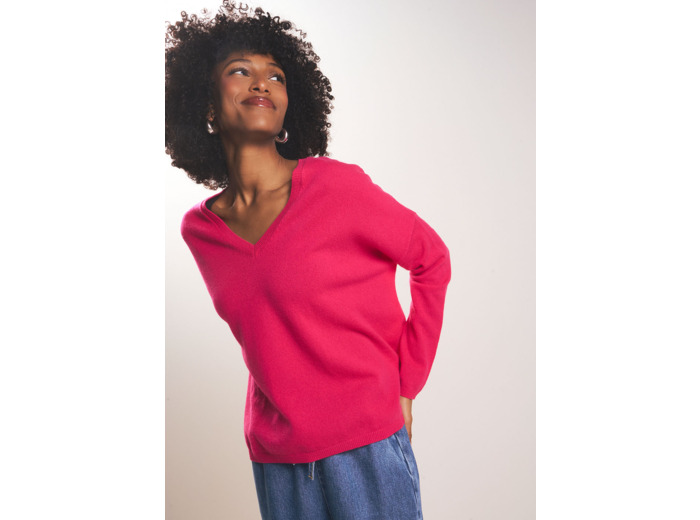 Pull en 100% cachemire à Col V