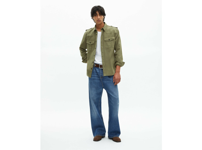 Surchemise style officier kaki olive night