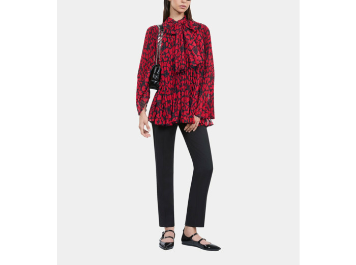 Top Plissé Imprimé Cœurs black - red