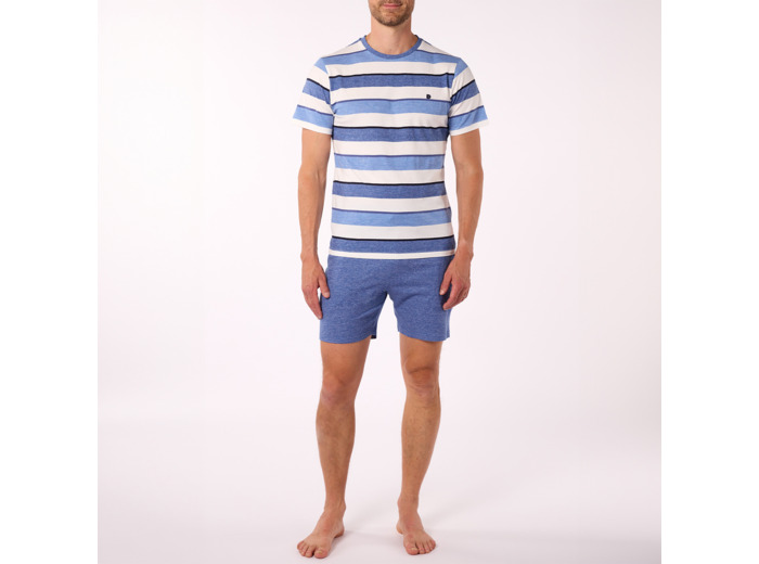 Pyjashort Homme COSY Bleu/Blanc