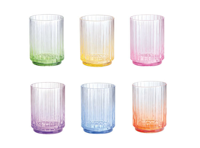 RAINBOW Set 6 verres à eau 40cl teintés