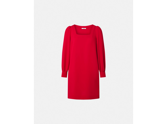 Robe courte en crêpe rouge