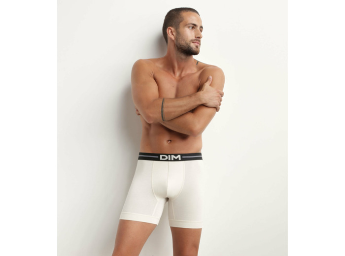 Boxer homme en microfibre à coutures plates Beige Dim Icons Essentiel