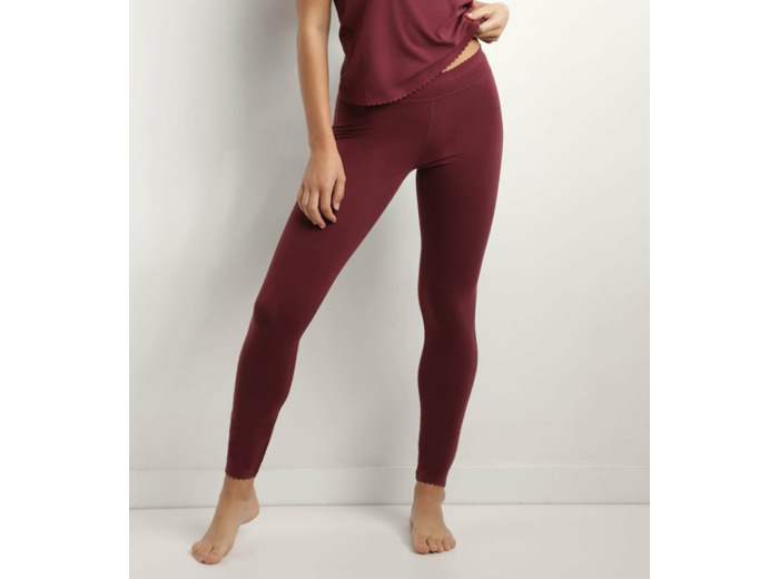 Legging femme opaque en coton stretch Rubis Foncé Body Touch Easy