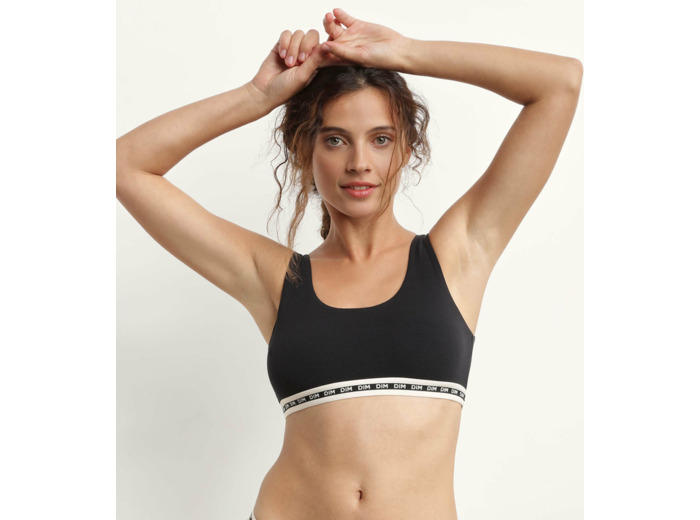 Brassière femme en coton modal Noire Dim Icons Essentiel