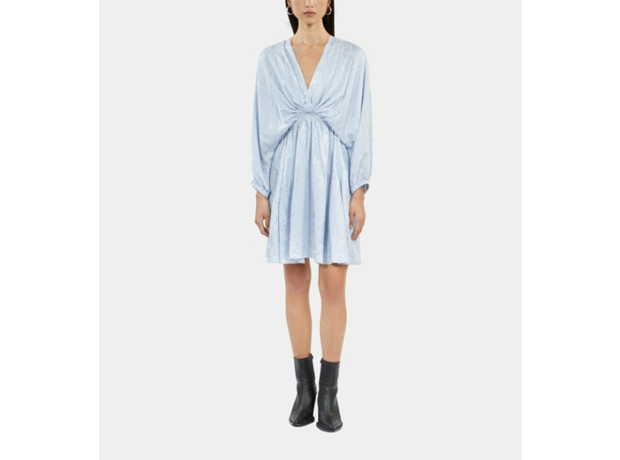 Robe Courte Lilas Python Jacquard Avec Drapé black