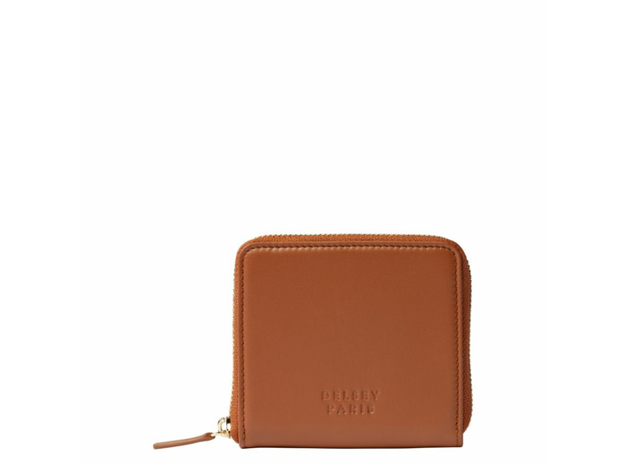 Le cuir lisse portefeuille zip