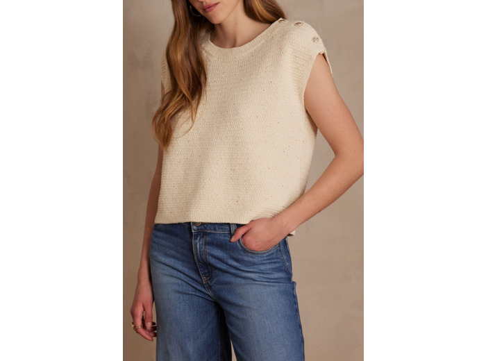 Pull  sans manches SIDONIE en coton