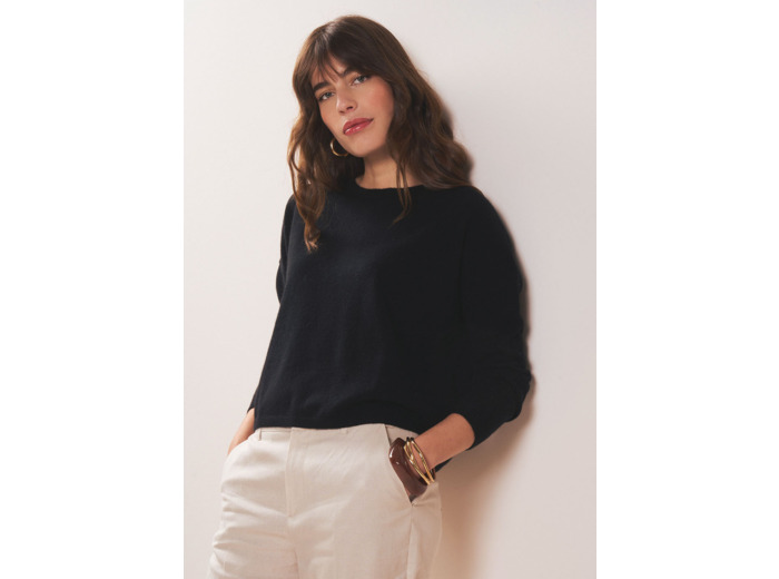 Pull col bateau 100% cachemire