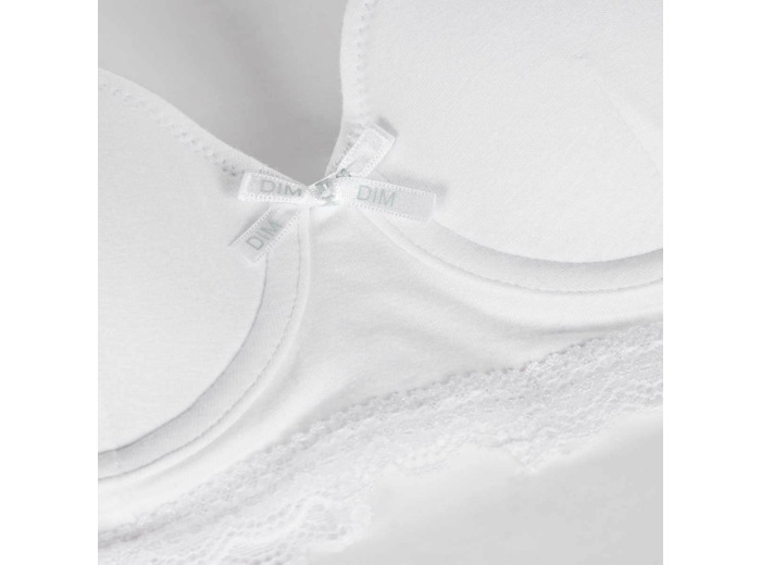 Soutien-gorge fille à coques moulées en coton stretch Blanc Dim Trendy