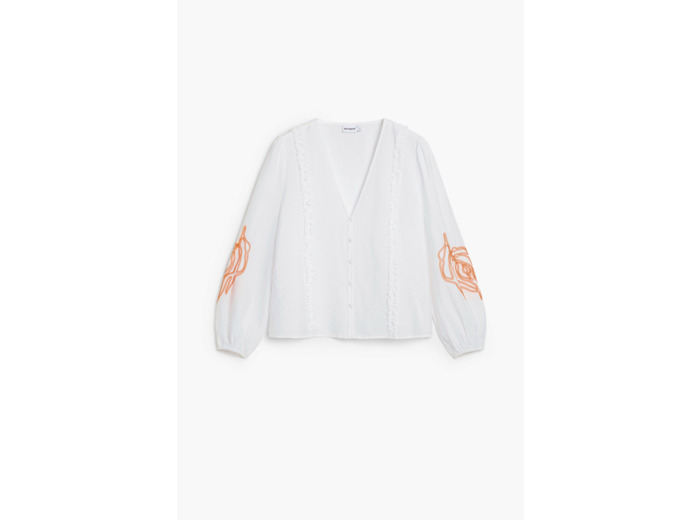Blouse À Manches Longues En Tissu – Femme