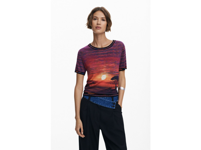 T-Shirt À Manches Courtes En Tricot – Femme