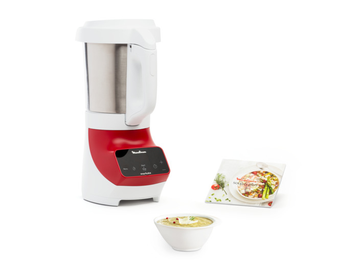 Soup&plus, Blender chauffant, 3 programmes automatiques, 1100W, Rouge