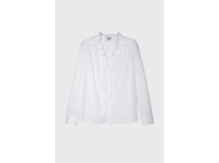 Chemise en popeline de coton et volants - CALLISTO