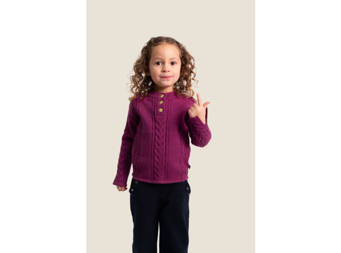 Pull fille col rond Alizé