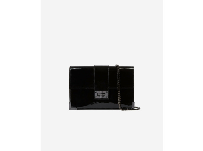 Pochette En Cuir Glossy Taille M black