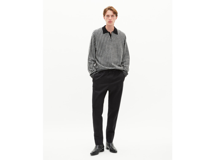Pull en pied de poule noir black white