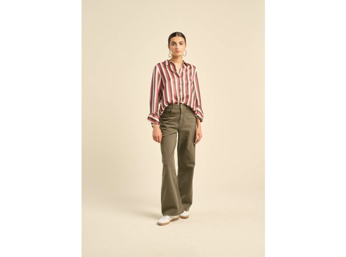 Pantalon taille haute à coupe large