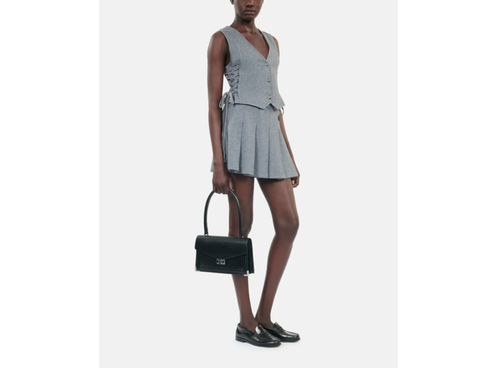 Gilet En Laine Avec Laçage Gris grey melange