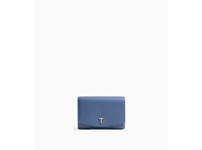 Petit portefeuille zippé Romy en cuir grainé