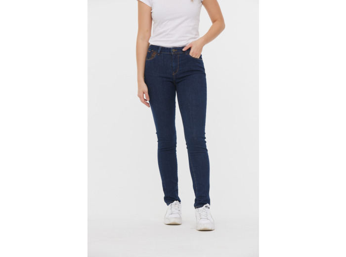 Denim slim fit effet push up , jambes ajustées, taille medium haute