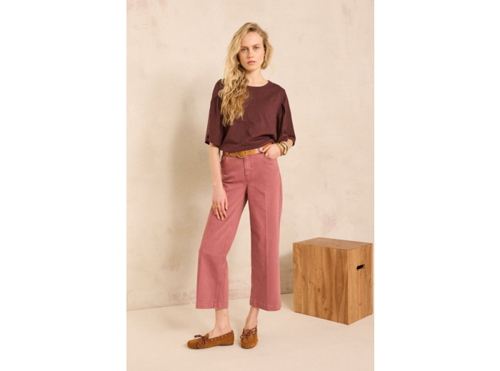 Jean droit et cropped en coton mélangé ROSIE