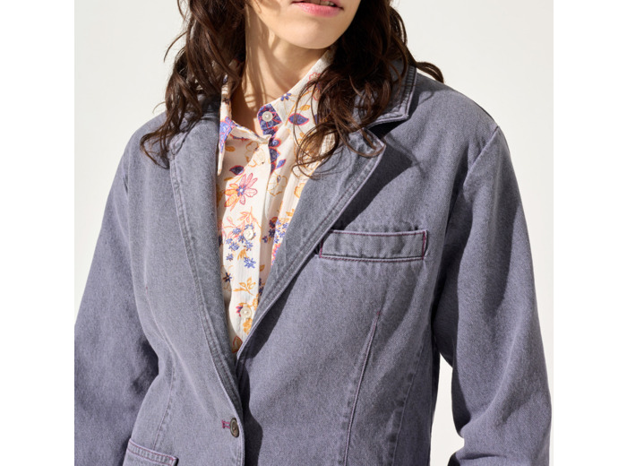 Veste denim violet crush