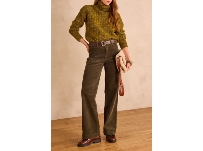 Pantalon large LISA en velours côtelé