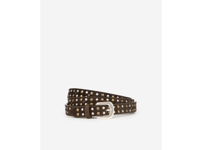 Ceinture en cuir avec studs brown