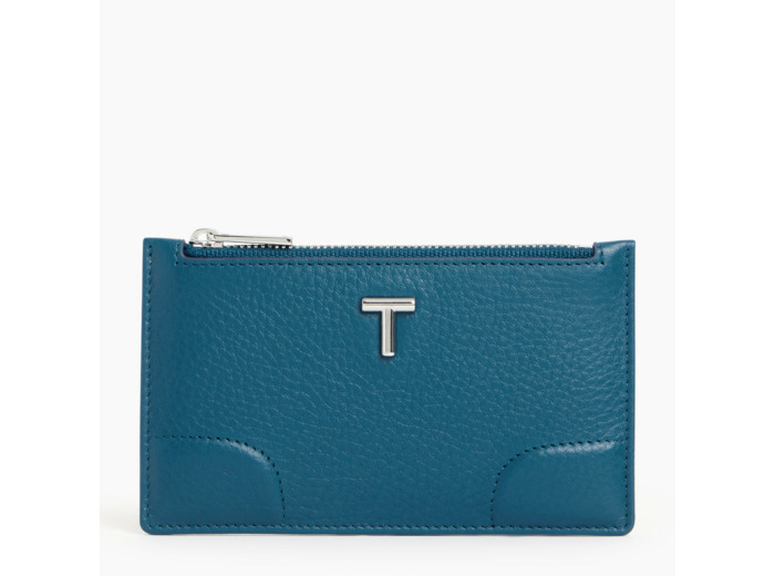 Porte cartes zippé Romy en cuir grainé