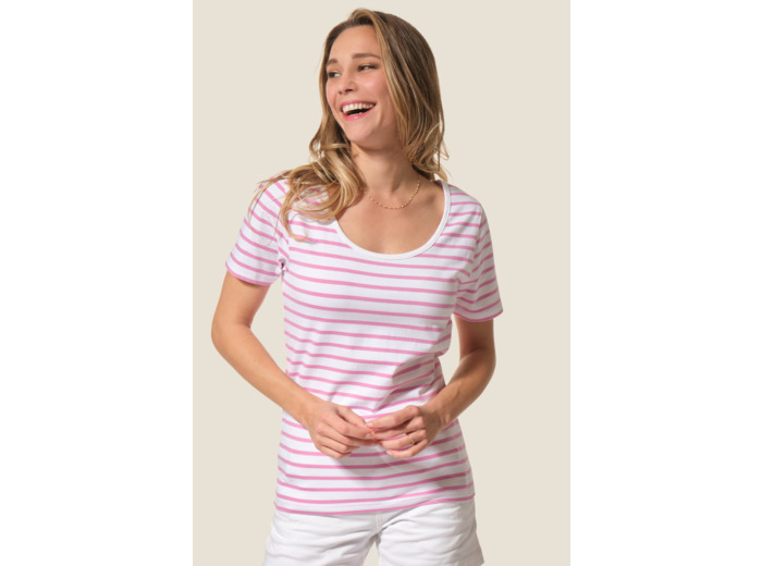 Tee-shirt rayé col rond Barcelone