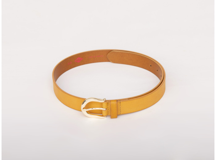 Ceinture cuir lisse boucle argentée ou dorée