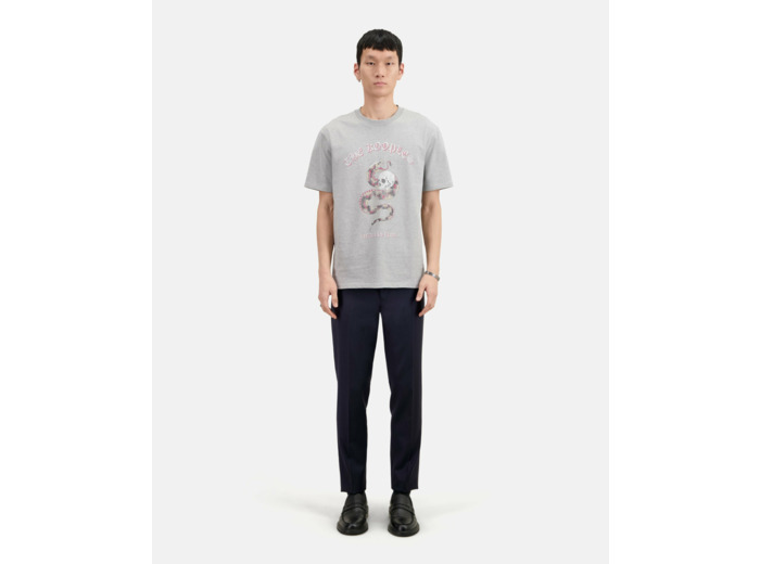 T-Shirt Manches Courtes Avec Print Snake light grey chine