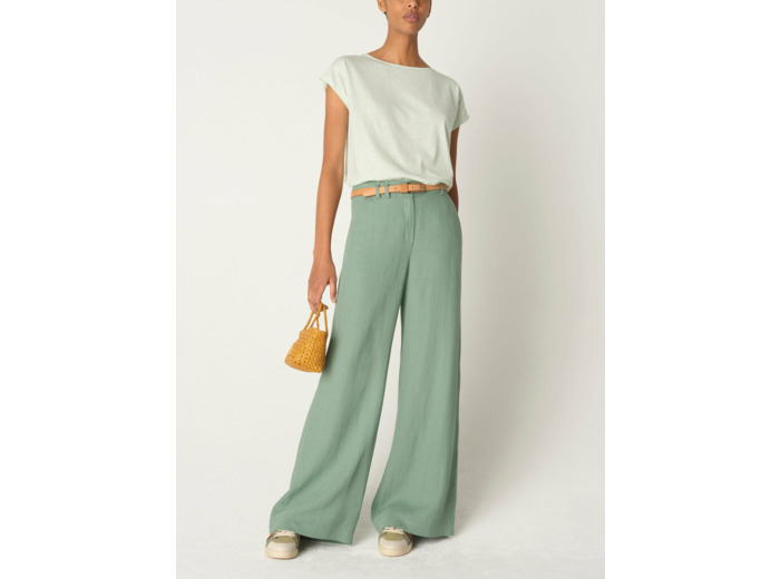 Pantalon amandine vert amande