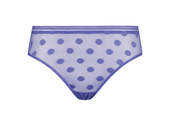 Tanga femme en tulle transparent à pois Violet Papillon Full Moon