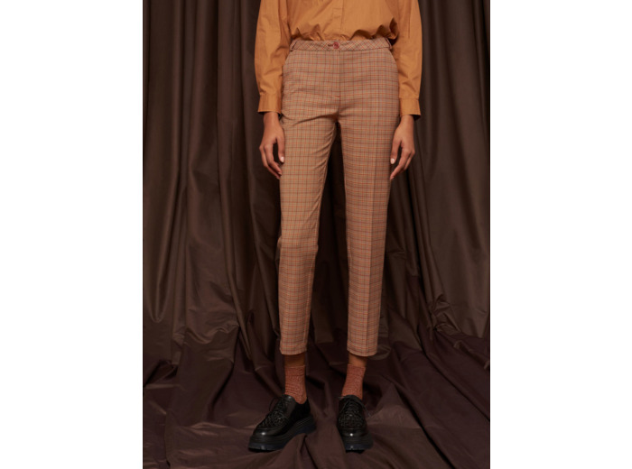 Pantalon droit carreaux d automne