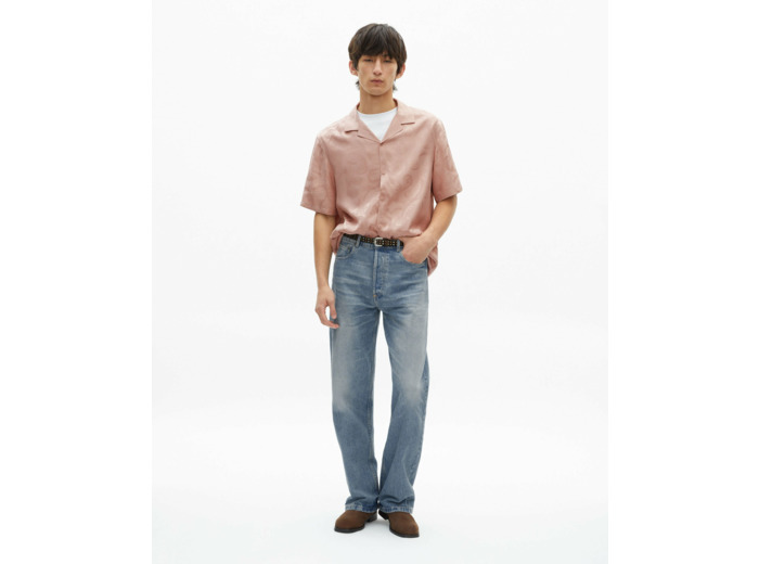 Chemise A Manhces Courtes En Jacquard lila